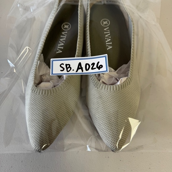Vivaia Aria 2.0 Mint Gray Pointed Toe Ballet Flat Comfort Shoes Size 37.5 - Picture 14 of 16